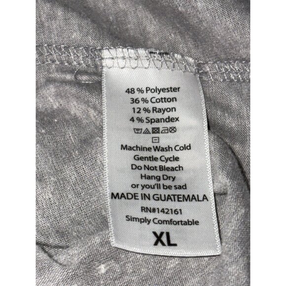 Lularoe Tunic Top Women Size XL Stretch Short Sleeves High Low Hem Gray - Picture 8 of 10